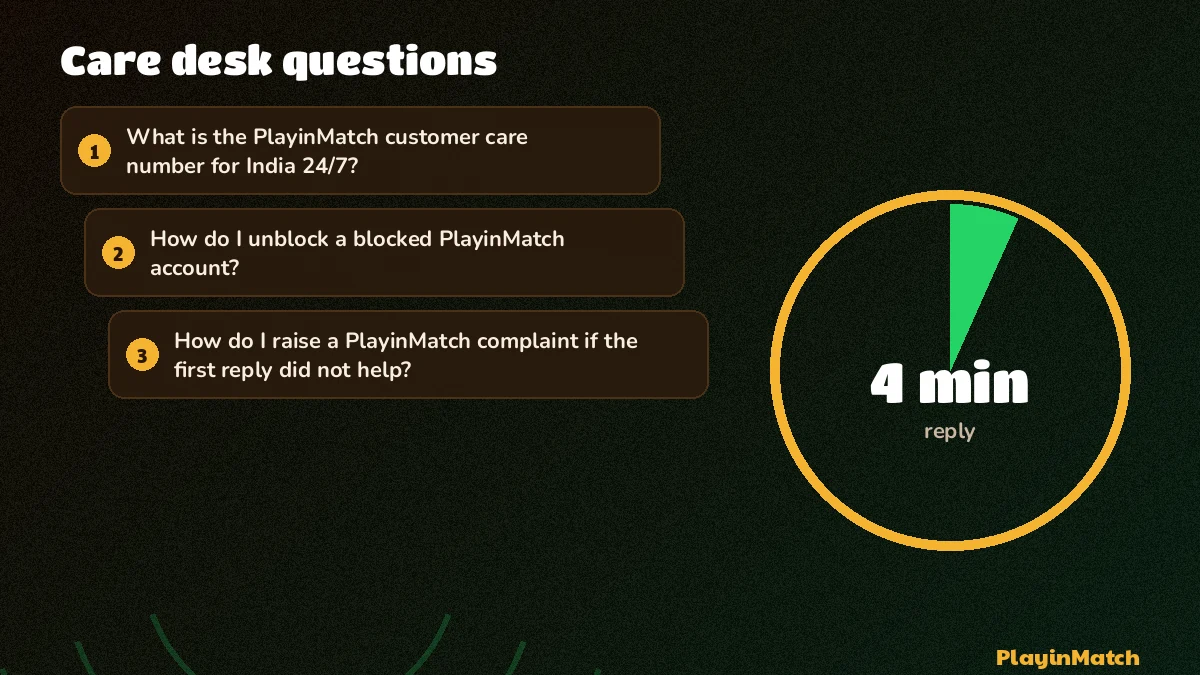 PlayinMatch desk answers on reply time, Telegram and closure