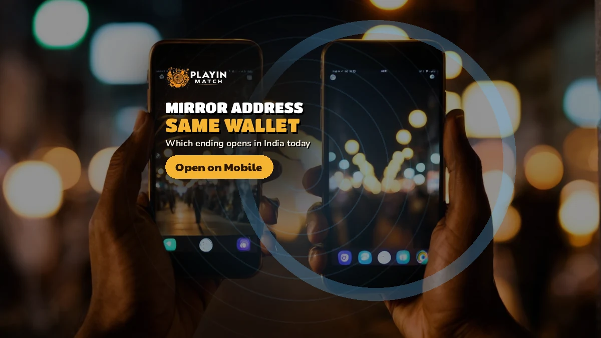 PlayinMatch mobile address screen opened on an Indian phone