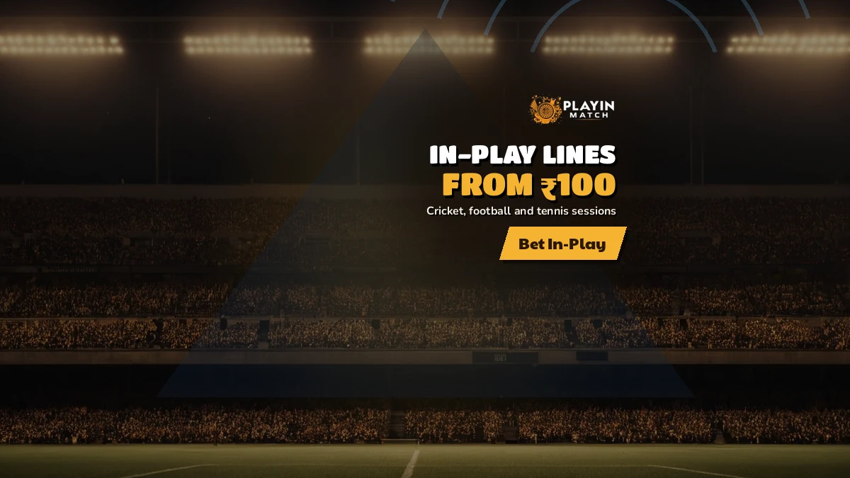 PlayinMatch live sports banner with cricket, football and tennis in-play boards