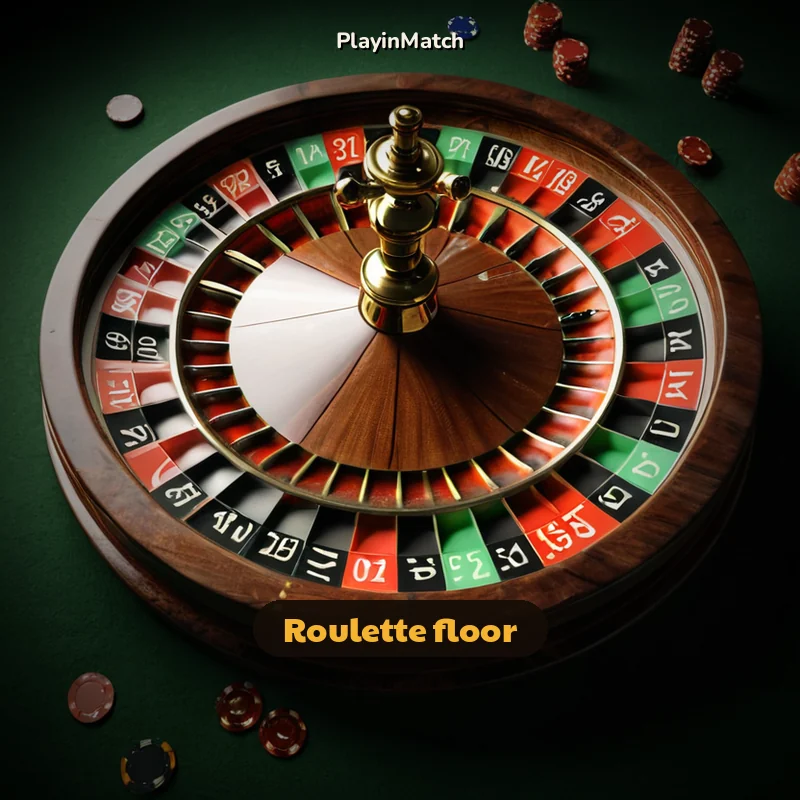 Roulette wheel and chips from the PlayinMatch dealer floor