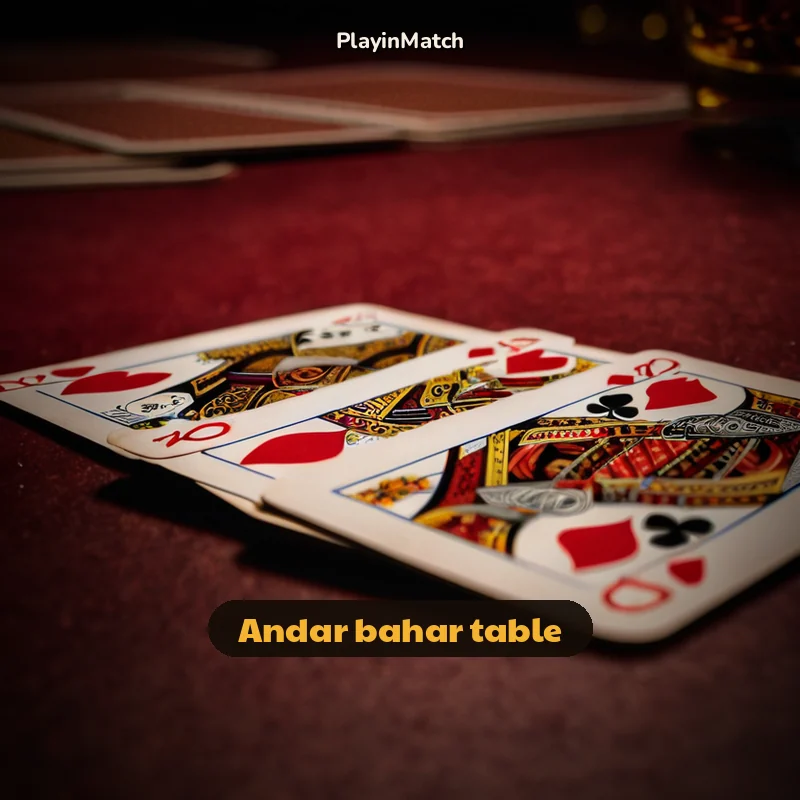 Andar bahar cards laid out on a PlayinMatch live table