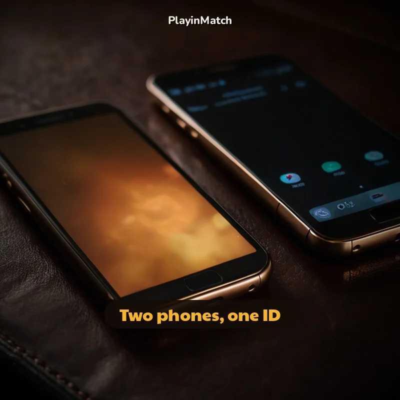 Two phones signed in to one PlayinMatch account