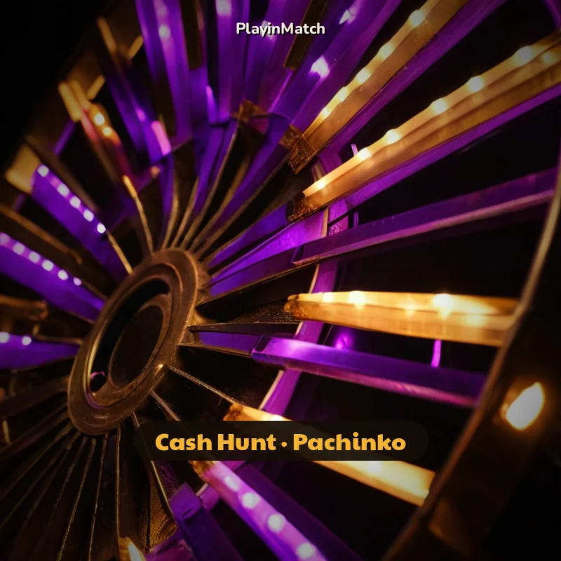 Close view of the Cash Hunt and Pachinko wedges on the PlayinMatch wheel