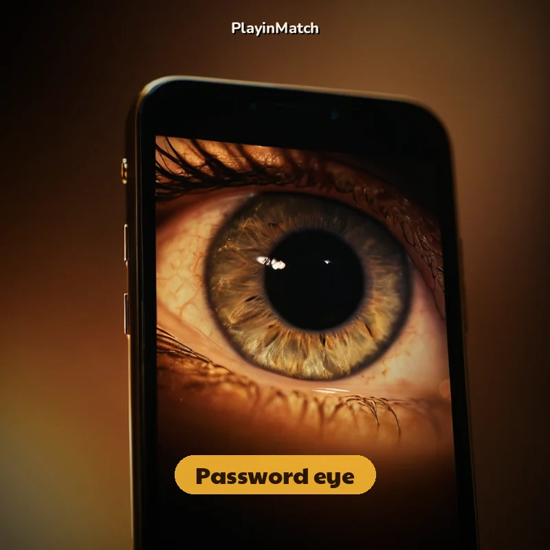 Close view of the PlayinMatch password box with its show-password eye
