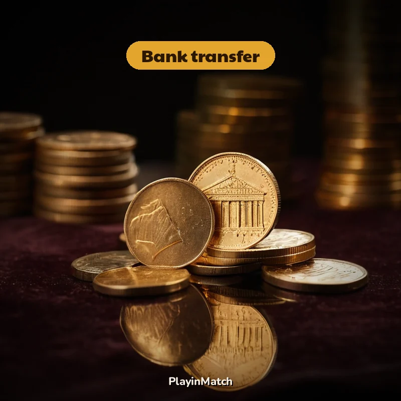 Round PlayinMatch bank transfer badge with three daily request marks