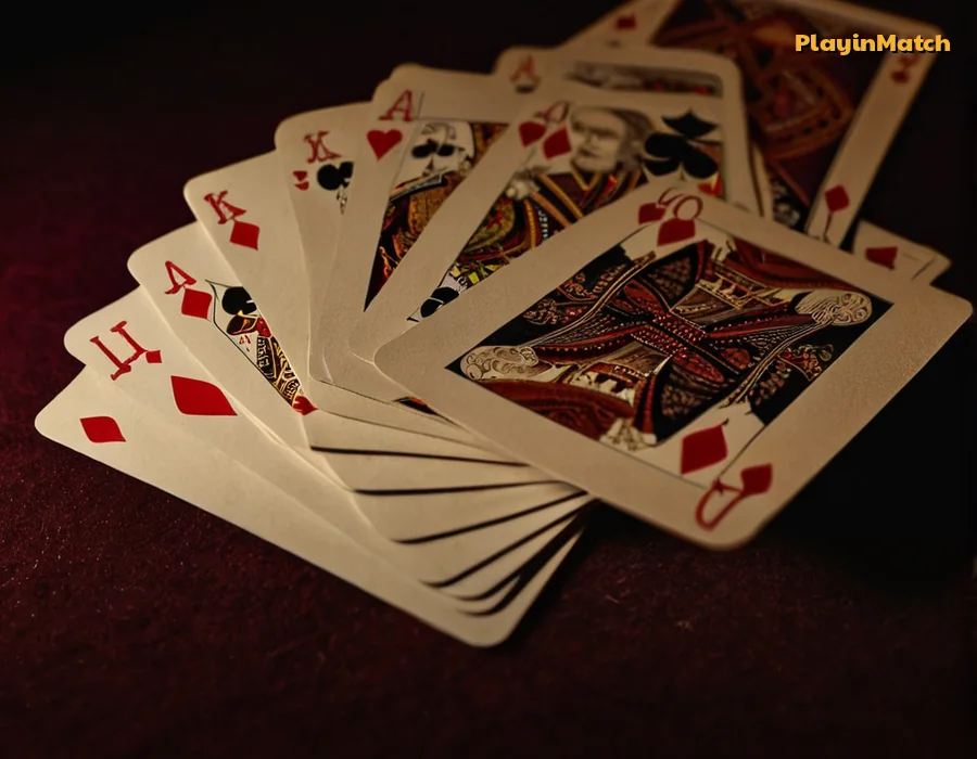 Dealer splitting cards into Andhar and Bahar piles