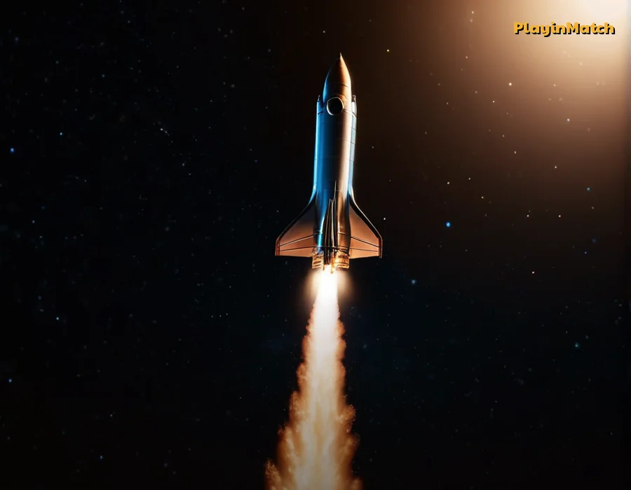 JetX rocket trail on a PlayinMatch crash tile