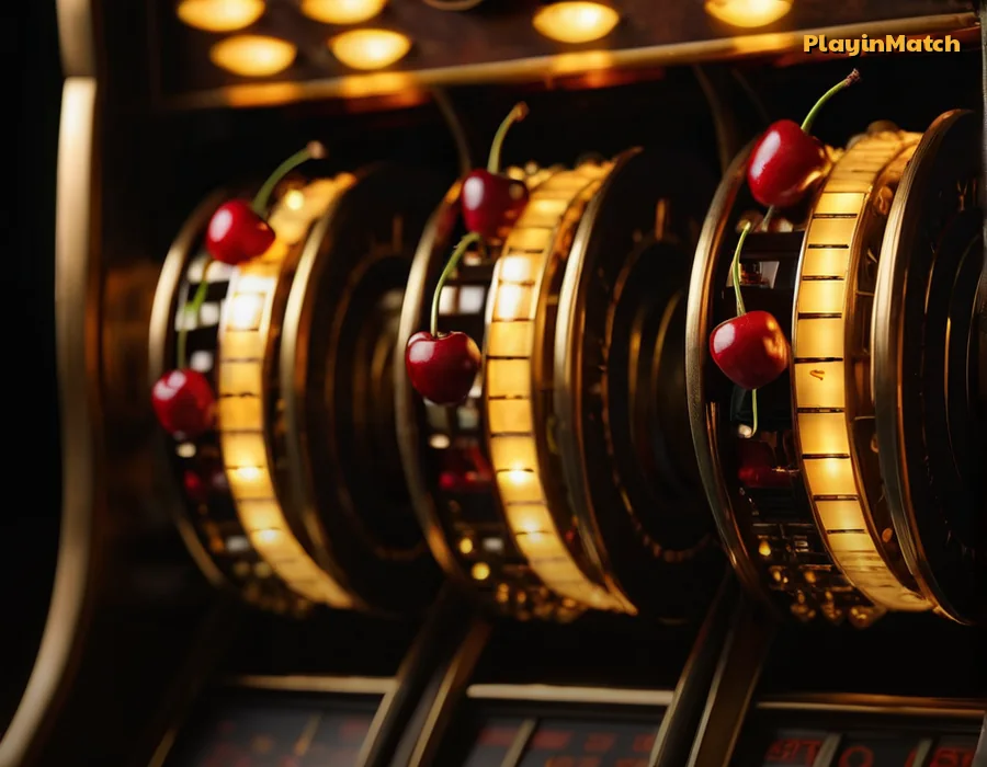 Spinning slot reels on the PlayinMatch slots shelf